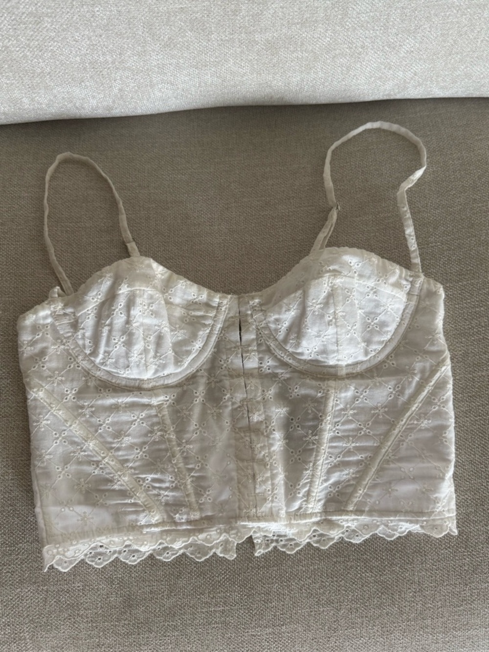 Women’s Lace Longline Bralette Crop Top - white